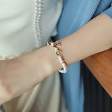 Baroque Pearl Fishtail Crystal Bracelet for Women