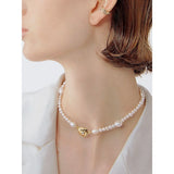 Baroque Freshwater Pearl Necklace Women's French Retro Collarbone Chain