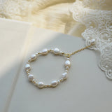 Baroque Freshwater Pearl Bracelet for Women Natural Pearl Bangle Jewelry