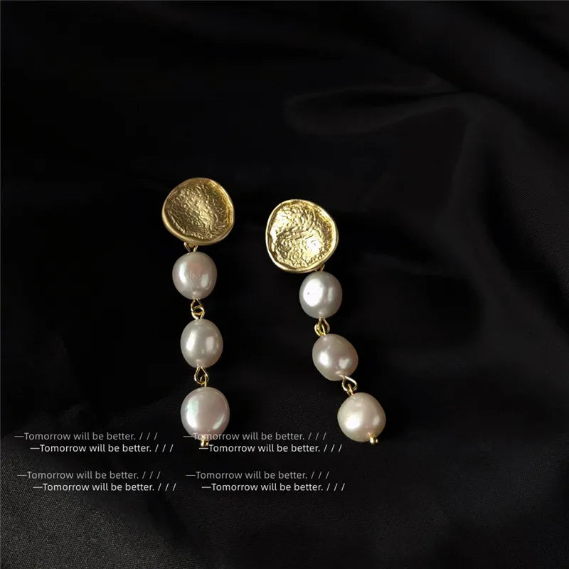 Baroque Freshwater Pearl Stud Earrings 14K Jewelry