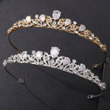 Baroque Crystal Tiara Rhinestone Zircon Crown Wedding Hair Jewelry