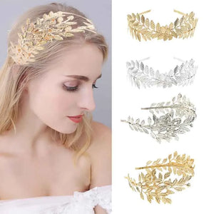 Baroque Greek Leaf Hairband Headband Metal Crown Tiara Women Bridal Wedding