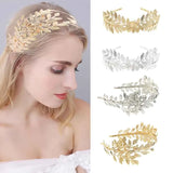 Baroque Greek Leaf Hairband Headband Metal Crown Tiara Women Bridal Wedding