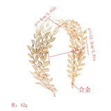Baroque Greek Leaf Hairband Headband Metal Crown Tiara Women Bridal Wedding