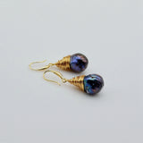 Baroque Freshwater Pearl Drop Earrings, Silver Wire Braided