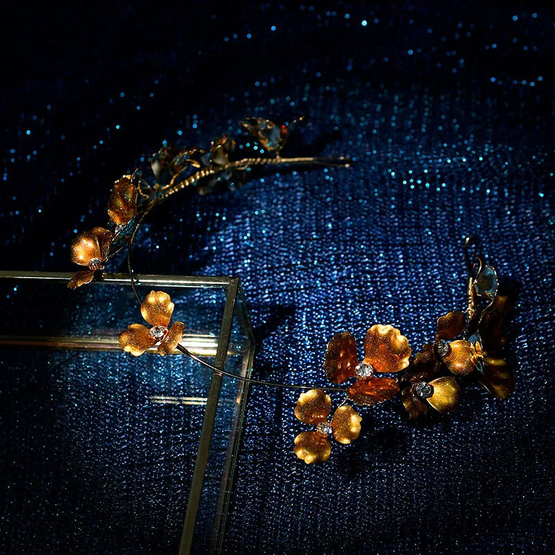 Baroque Crystal Crown Headband for Bride