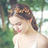 Baroque Crystal Crown Headband for Bride
