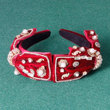 Baroque Rhinestone Bow Pearl Headband Hair Hoop for Women