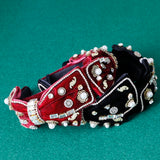 Baroque Rhinestone Bow Pearl Headband Hair Hoop for Women