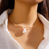Baroque Pearl Pendant Collar Necklace For Women Party Gift