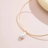 Baroque Pearl Pendant Collar Necklace For Women Party Gift