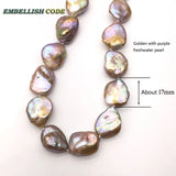 Golden Purple Keshi Style Bracelet Bangles Cultured Pearl