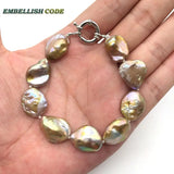 Golden Purple Keshi Style Bracelet Bangles Cultured Pearl