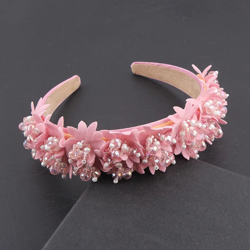 Baroque Lace Flower Headband Vintage Pearl Hairband