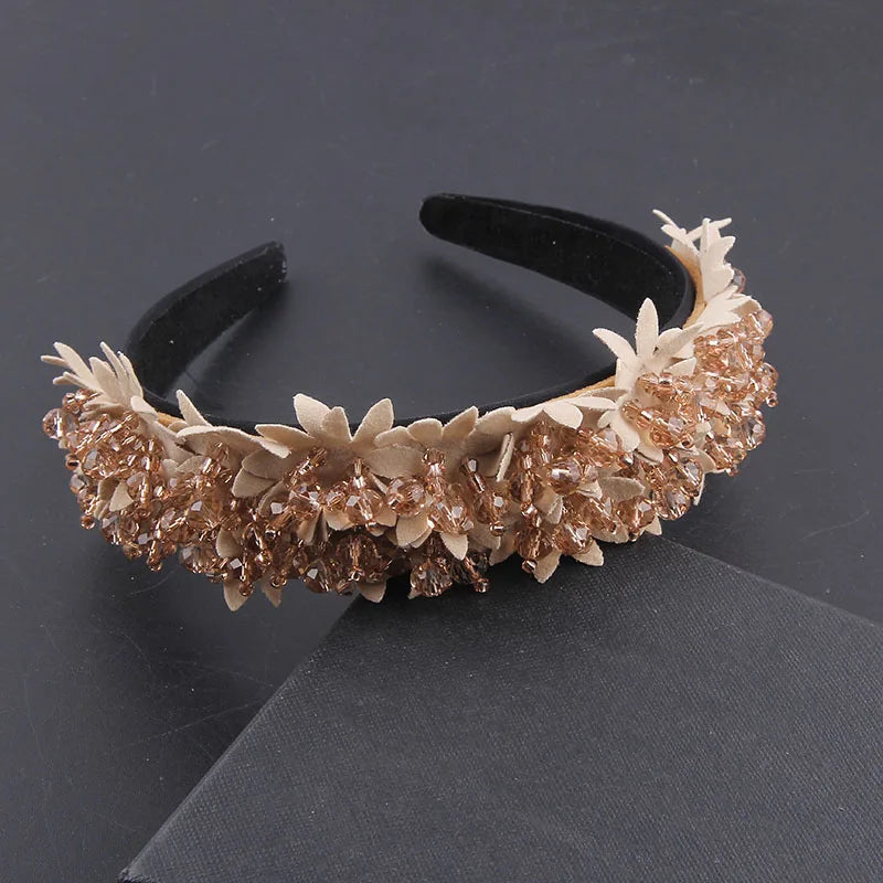 Baroque Lace Flower Headband Vintage Pearl Hairband