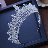 Baroque Bridal Crystal Tiara Crowns Queen Pageant Prom Rhinestone Veil Tiaras