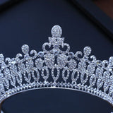 Baroque Bridal Crystal Tiara Crowns Queen Pageant Prom Rhinestone Veil Tiaras