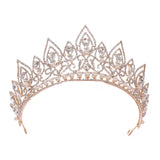 Baroque Crystal Crown Princess Pearl Tiaras Headwear