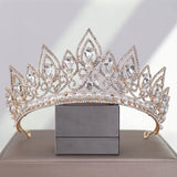 Baroque Crystal Crown Princess Pearl Tiaras Headwear