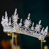 Baroque Rhinestone Crystal Wedding Crown Queen Bridal Tiaras Women