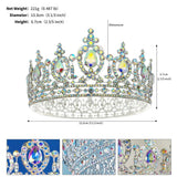 Baroque Rhinestone Crystal Wedding Crown Queen Flowers Bridal Tiara