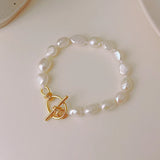 Baroque Freshwater Pearl Bracelet Vintage Beaded Buckle Jewelry
