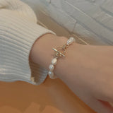 Baroque Freshwater Pearl Bracelet Vintage Beaded Buckle Jewelry