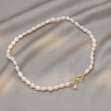 Baroque Freshwater Pearl Necklace Female Temperament Collarbone Chain
