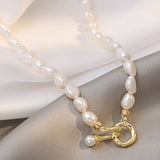 Baroque Freshwater Pearl Necklace Female Temperament Collarbone Chain