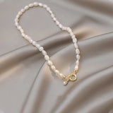 Baroque Freshwater Pearl Necklace Female Temperament Collarbone Chain