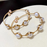 Baroque Natural Pearl Boyfriend Bracelet 14K Wrapped Jewelry