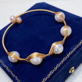 Baroque Natural Pearl Boyfriend Bracelet 14K Wrapped Jewelry
