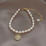 Baroque Pearl Opal Star Charm Bracelet for Women