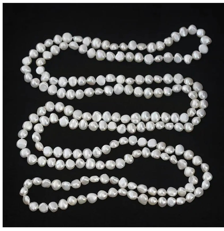 Baroque Natural Pearl Sweater Chain 7-8 Wild Natural Shaped Pearl Long Necklace