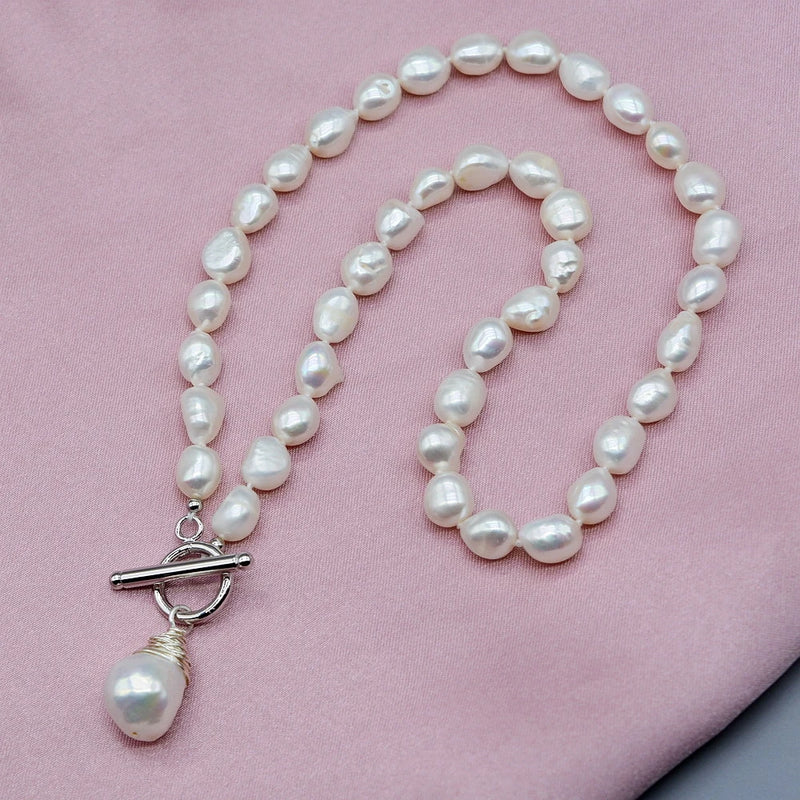 Baroque Pearl Pendant Necklace Vintage Jewelry for Women