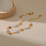 Baroque Pearl Anklets with Butterflies Women Summer Natural Pearl