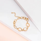 Baroque Pearl Charm Bracelet Metal Chain Bangle Punk Goth Jewelry