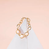 Baroque Pearl Charm Bracelet Metal Chain Bangle Punk Goth Jewelry