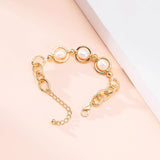 Baroque Pearl Charm Bracelet Metal Chain Bangle Punk Goth Jewelry