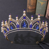Baroque Pearl Crystal Tiara Crown Wedding Bridal Jewelry