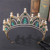 Baroque Pearl Crystal Tiara Crown Wedding Bridal Jewelry