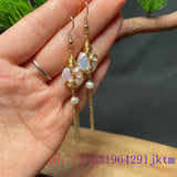 Baroque Pearl Earrings Charms Beads Gemstones Real Jewelry 925 Silver