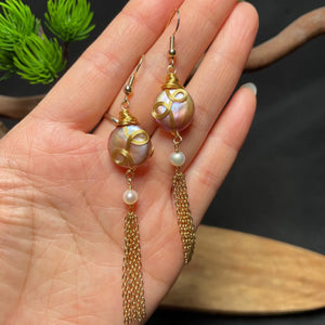 Baroque Pearl Earrings Charms Beads Gemstones Real Jewelry 925 Silver