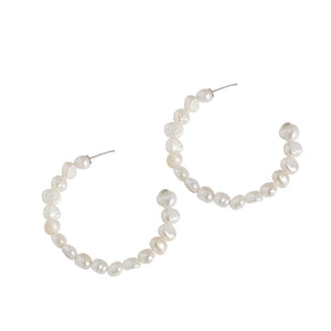 Baroque Pearl Earrings 925 Sterling Silver Cold Wind Earrings