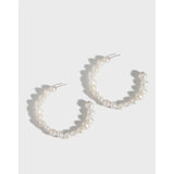 Baroque Pearl Earrings 925 Sterling Silver Cold Wind Earrings