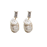 Baroque Pearl Ear Clips Asymmetric Pearl Clip Earring