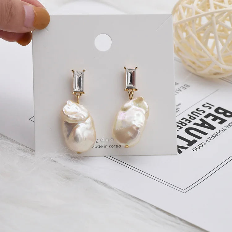 Baroque Pearl Ear Clips Asymmetric Pearl Clip Earring