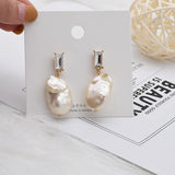 Baroque Pearl Ear Clips Asymmetric Pearl Clip Earring