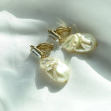 Baroque Pearl Ear Clips Asymmetric Pearl Clip Earring