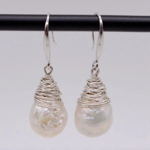 Baroque Pearl Earrings 925 Sterling Silver Drop Earrings Women